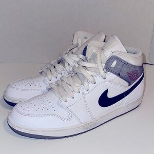 12M-Jordan 1 Mid Paris-White/Navy/Red-Pre-Owned